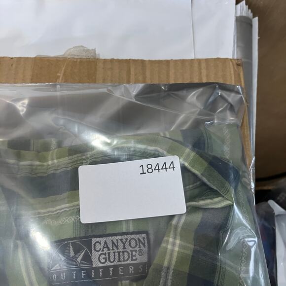 Canyon Guide Shirt Mens 2X Green Plaid Western Pearl Snap Short Sleeve Cowboy - Picture 8 of 8